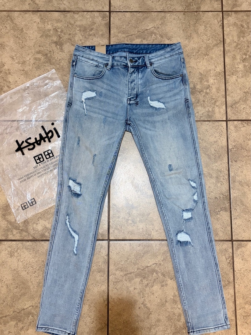 Ksubi Light Blue Skinny Distressed Jeans